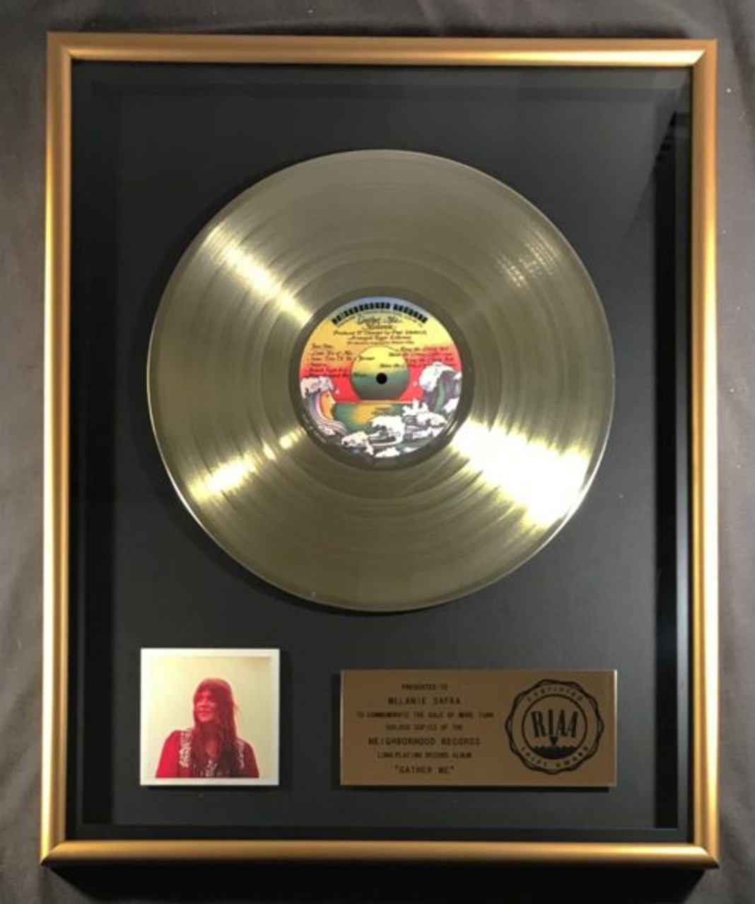 Melanie Safka Gather Me LP Gold RIAA Record Award Neighborhood Records 