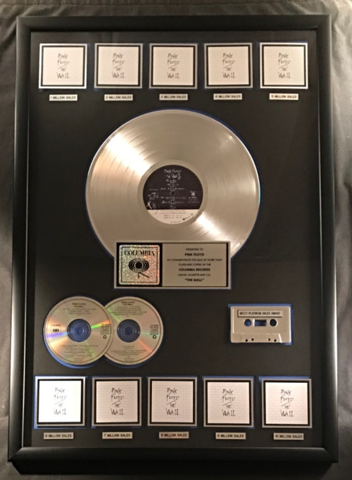Pink Floyd The Wall LP Cassette CD Platinum X10 Non RIAA Record Award Columbia Records