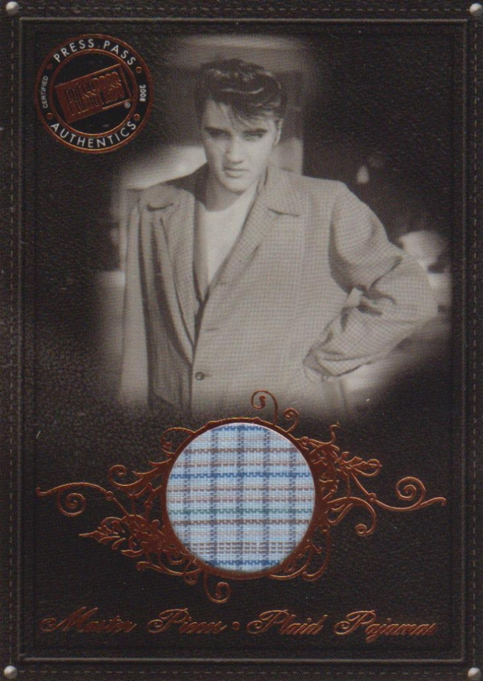 Elvis Presley Press Pass 2008 Trading Card MP-3 Elvis: By The Numbers Worn Plaid Pajamas (#2)
