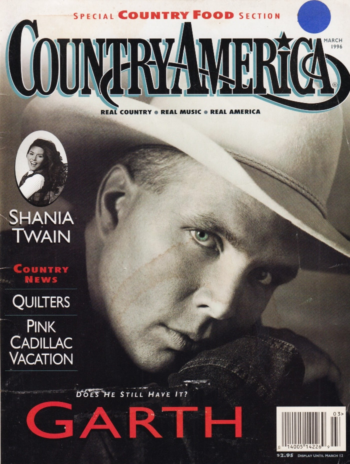 Country America Magazine March 1996 Garth Brooks Cover, Shania Twain, Country Food 
