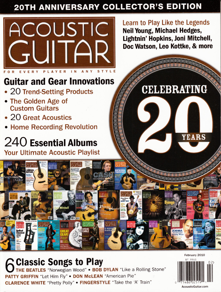 Acoustic Guitar Magazine February 2010 20th Anniversary Issue, Don McLean American Pie
