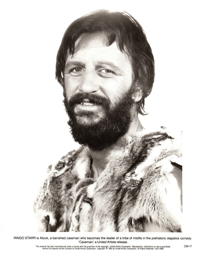 Ringo Starr Caveman 1981 CM-17 Promo Photo Photograph 8" X 10" B&W United Artists Corporation Atouk  
