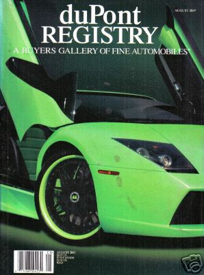 DuPont Registry Magazine August 2007 Lamborghini Cover
