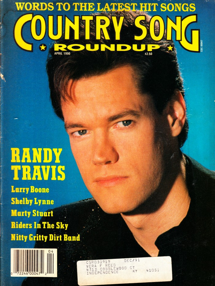 Country Song Roundup Magazine April 1990 Randy Travis Cover, Marty Stuart

