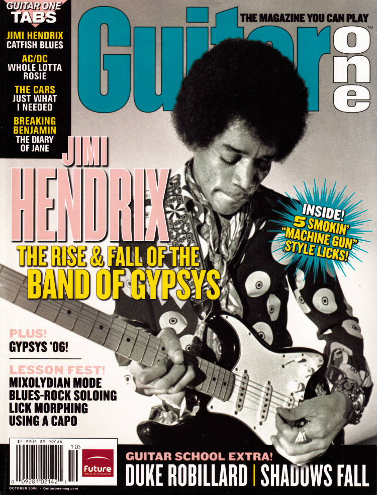 Guitar One Magazine October 2006 Jimi Hendrix The Band Of Gypsys, Duke Robillard, Shadows Fall
