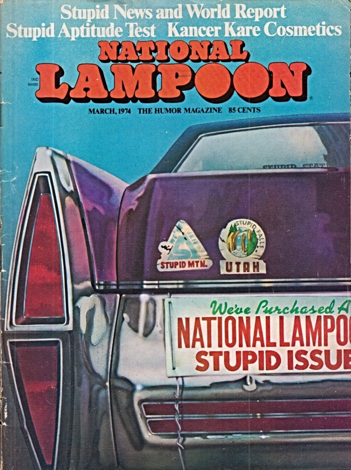 National Lampoon Magazine March 1974 Stupid Aptitude Test, Stupid News And World Report
