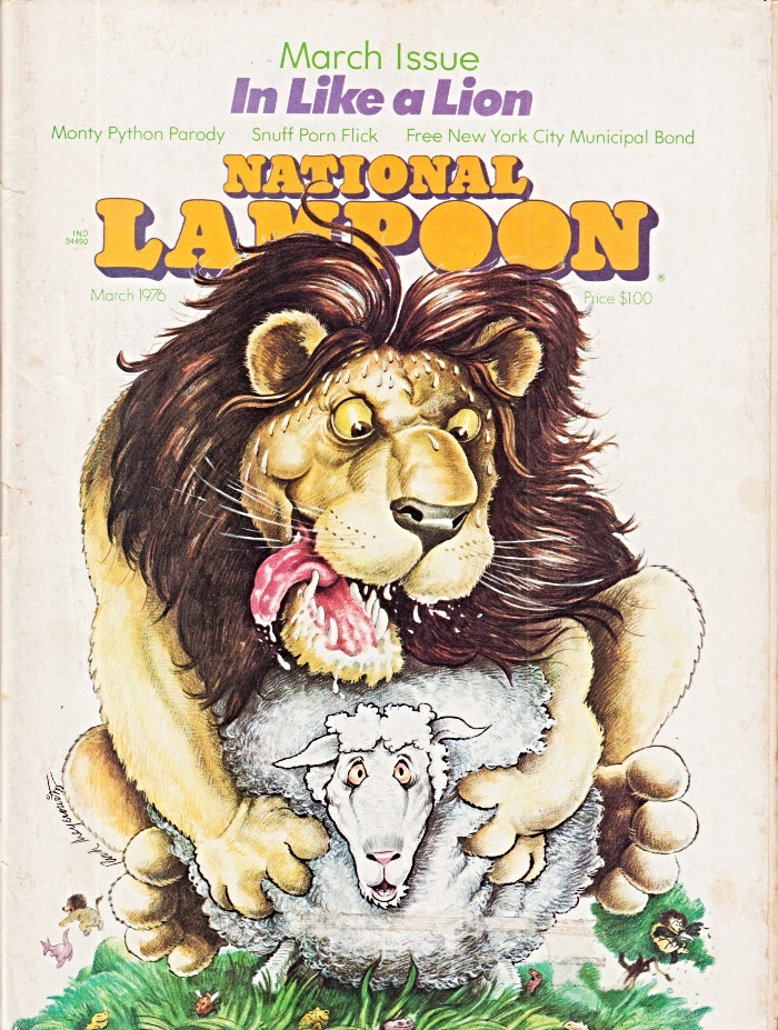 National Lampoon Magazine March 1976 In Like A Lion, Monty Python Parody, Snuff Porn
