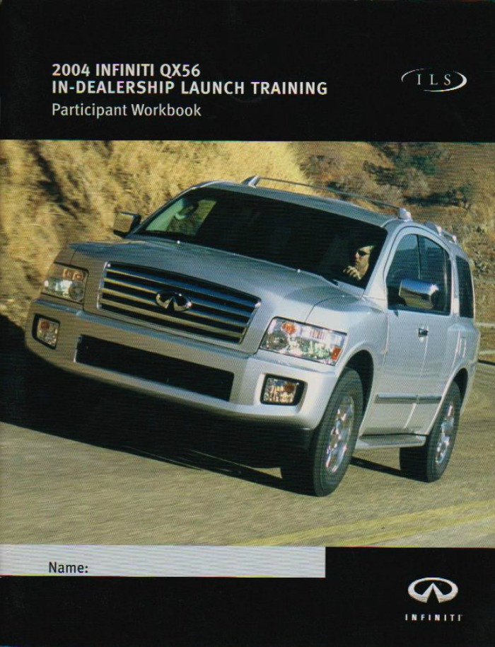 Infiniti QX56 2004 Full Size Color Sales Dealership Brochure, 8.5" X 11"
