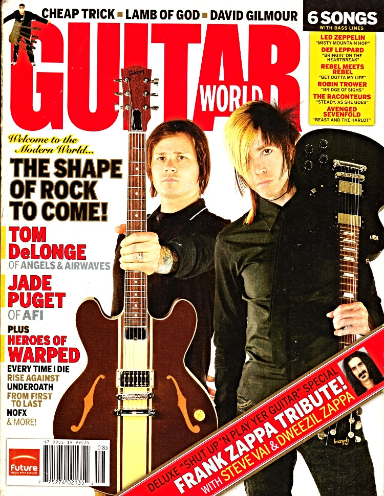 Guitar World Magazine August 2006 Angels & Airwaves, Frank Zappa, Cheap Trick, David Gilmour (#3)
