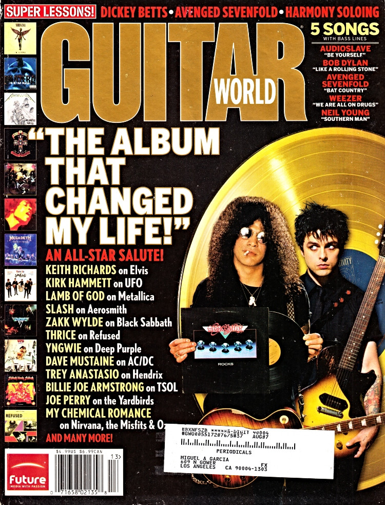 Guitar World Magazine Holiday 2005 The Album That Changed My Life, Dickey Betts, Avenged Sevenfold, Slash 

