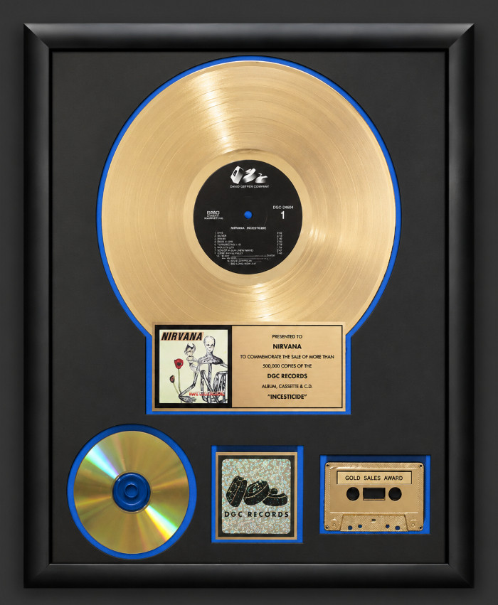 Nirvana Incesticide LP Cassette CD Gold Non RIAA Record Award DGR Records
