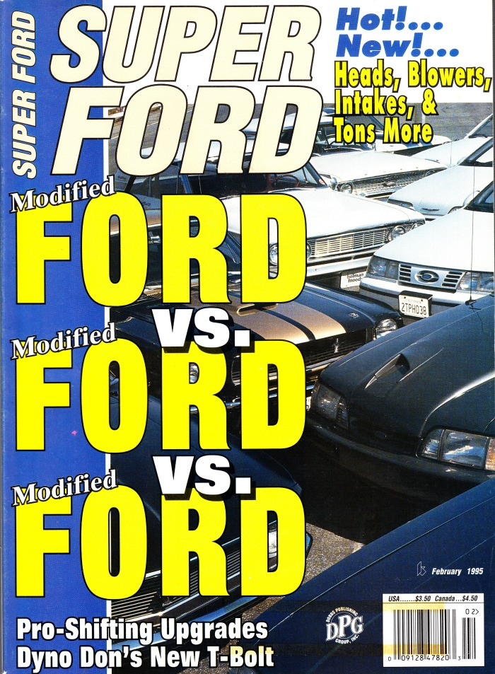 Super Ford Magazine February 1995 Modified Ford Vs. Ford, Pro-Shifting Upgrades, Dyno Don's New T-Bolt
