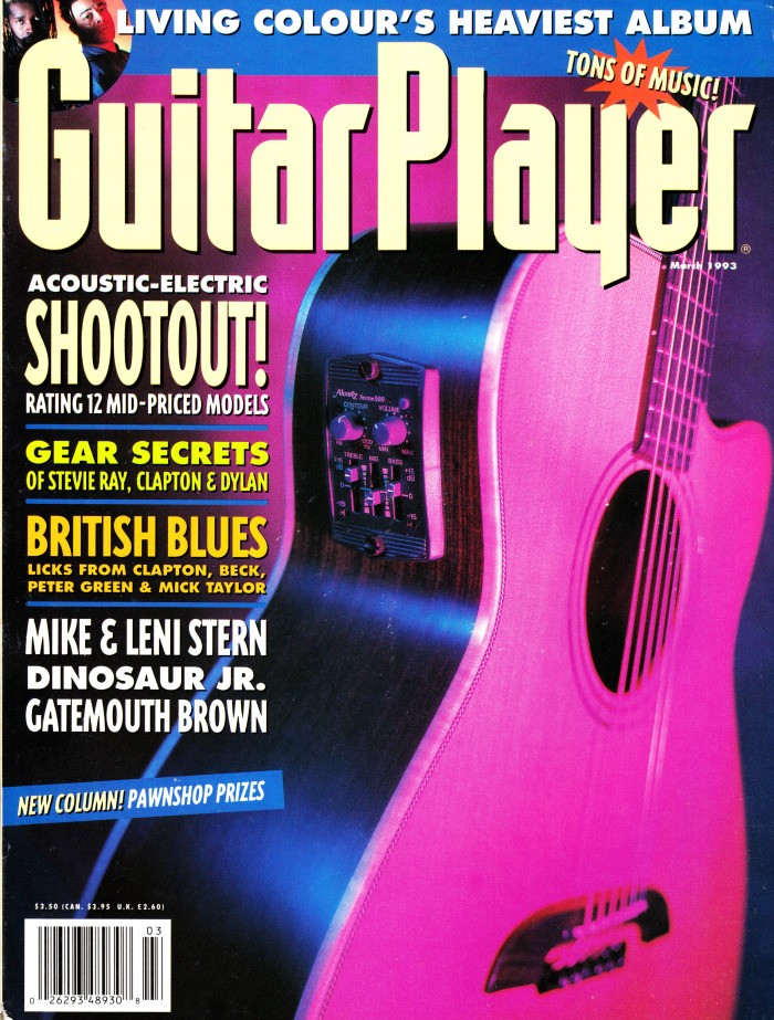 Guitar Player Magazine March 1993 British Blues, Living Color, Dinosaur Jr., Mike Leni Stern, Gatemouth Brown (#1)
