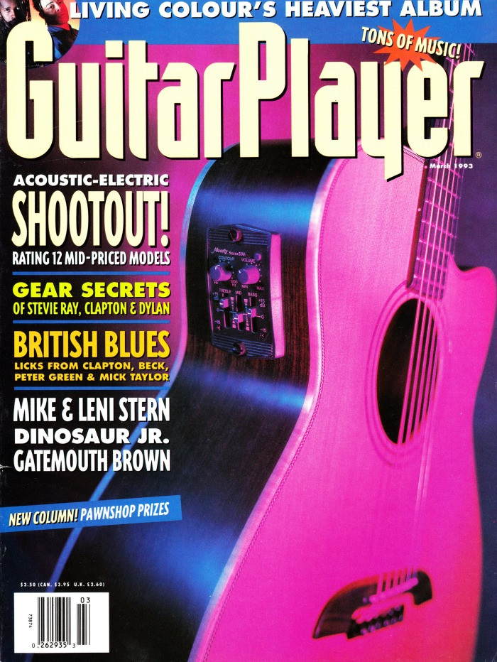 Guitar Player Magazine March 1993 British Blues, Living Color, Dinosaur Jr., Mike Leni Stern, Gatemouth Brown (#2)
