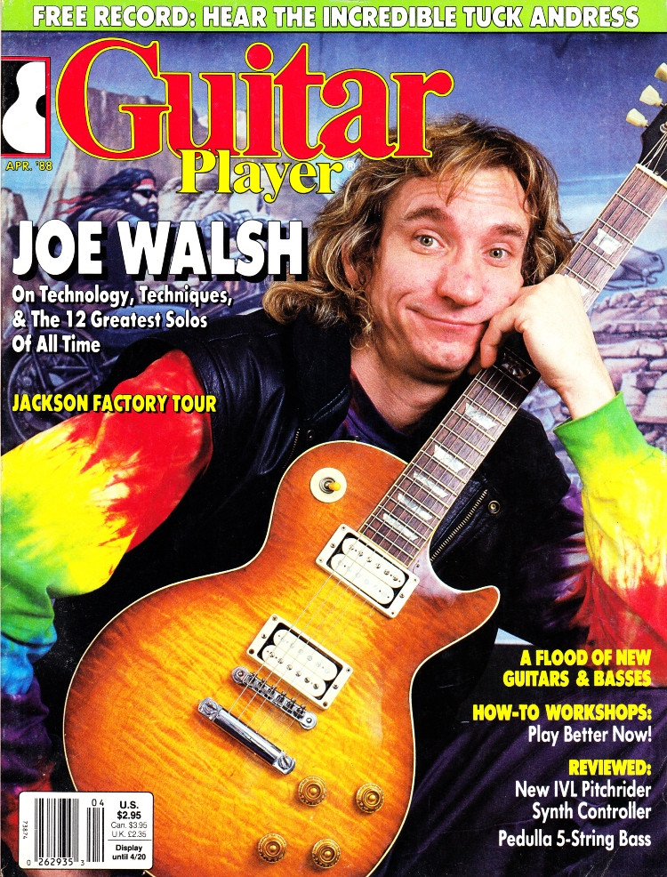 Guitar Player Magazine April 1988 Joe Walsh, Tuck Andress FREE Record, Jackson Factory Tour (#2)
