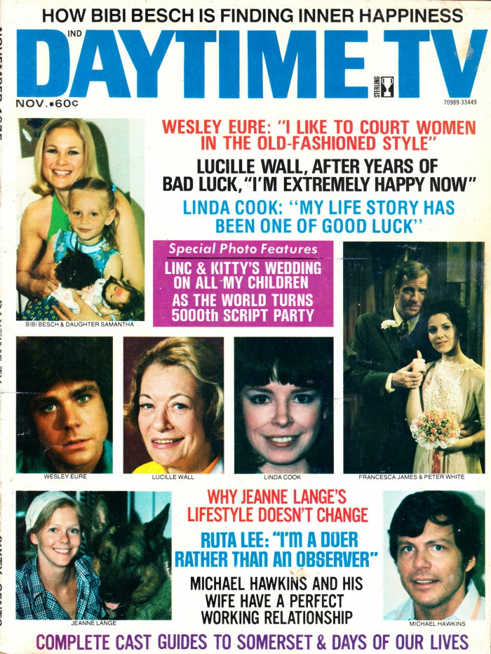 Daytime TV Magazine November 1975 Wesley Eure, Linda Cook, Bibi Besch, Ruth Lee, Lucille Wall

