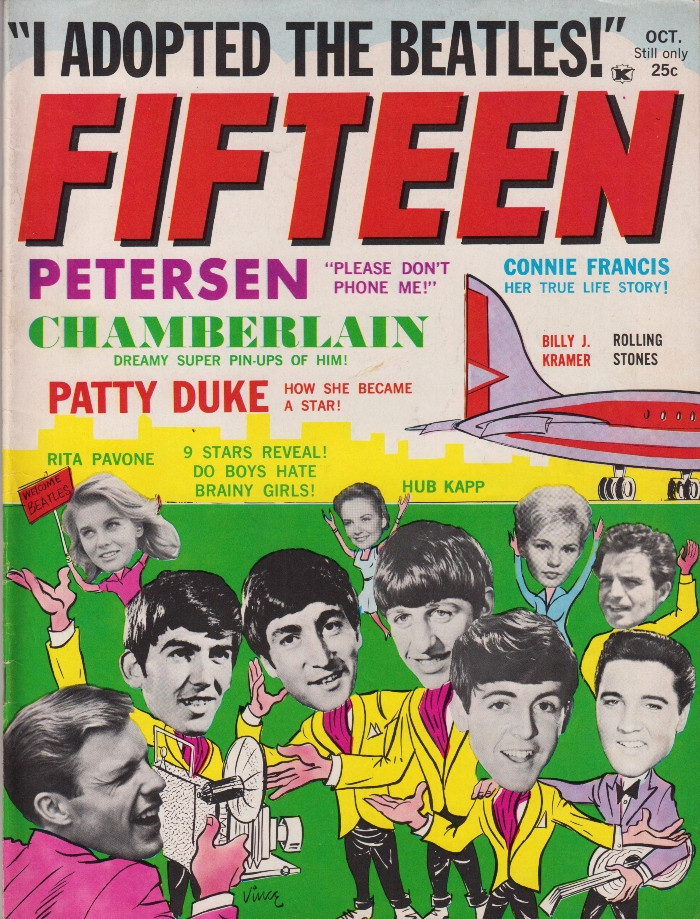 Fifteen Magazine October 1965 The Beatles, Rolling Stones, Elvis Presley, Patty Duke Billy J. Kramer
