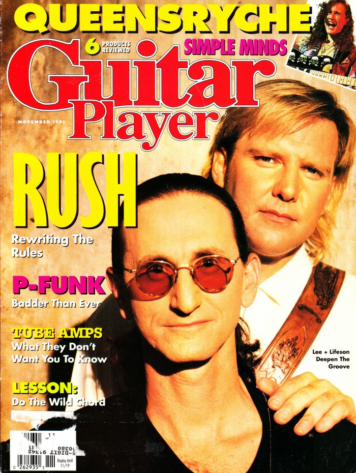 Guitar Player Magazine November 1991 Rush, Geddy Lee, Alex Lifeson, Queensryche, Simple Minds, P-Funk, Tube Amps (#2)
