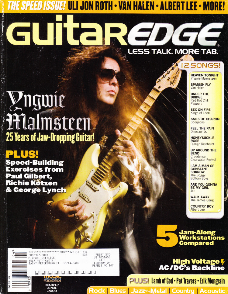 Guitar Edge Magazine March April 2009 Yngwie Malmsteen, Van Halen, Albert Lee, Uli Jon Roth
