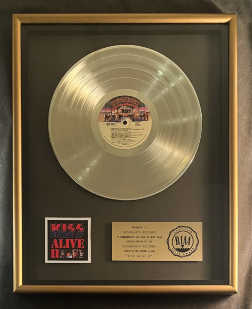 KISS Alive II LP Gold RIAA Record Award Casablanca Records To Casablanca
