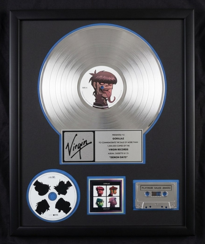 The Gorillaz Demon Days LP Cassette CD Platinum Non RIAA Record Award Virgin Records 