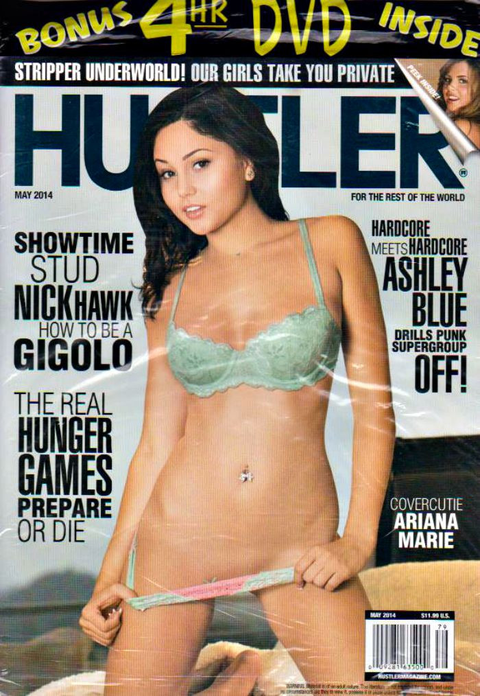 Hustler Magazine May 2014 Covergirl & Honey Of The Month Centerfold Ariana Marie, Ashley Blue, Nick Hawk, 4 Hr XXX DVD
