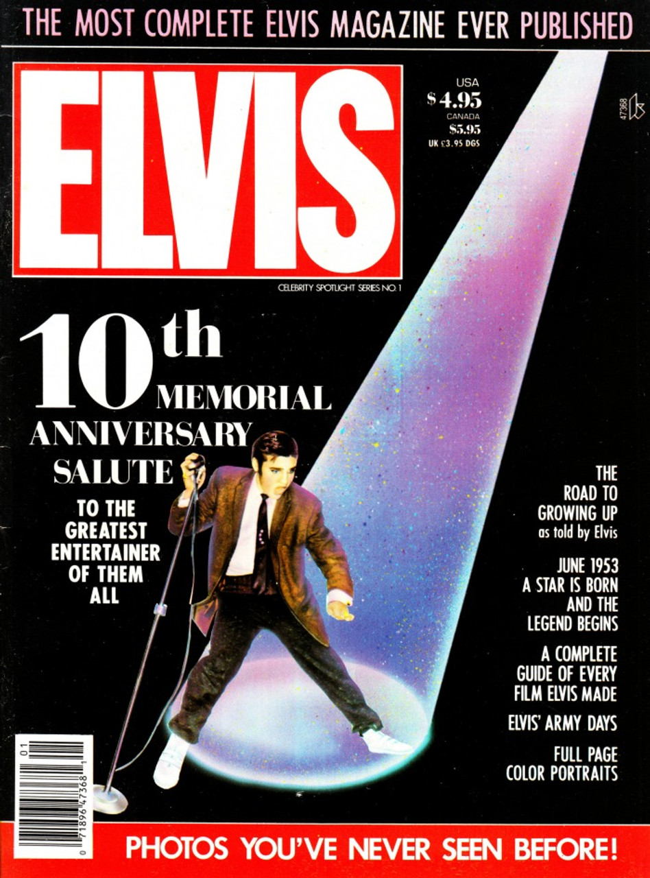 Celebrity Spotlight Series No. 1 Presents Elvis Presley Magazine 1987 10th Ann
