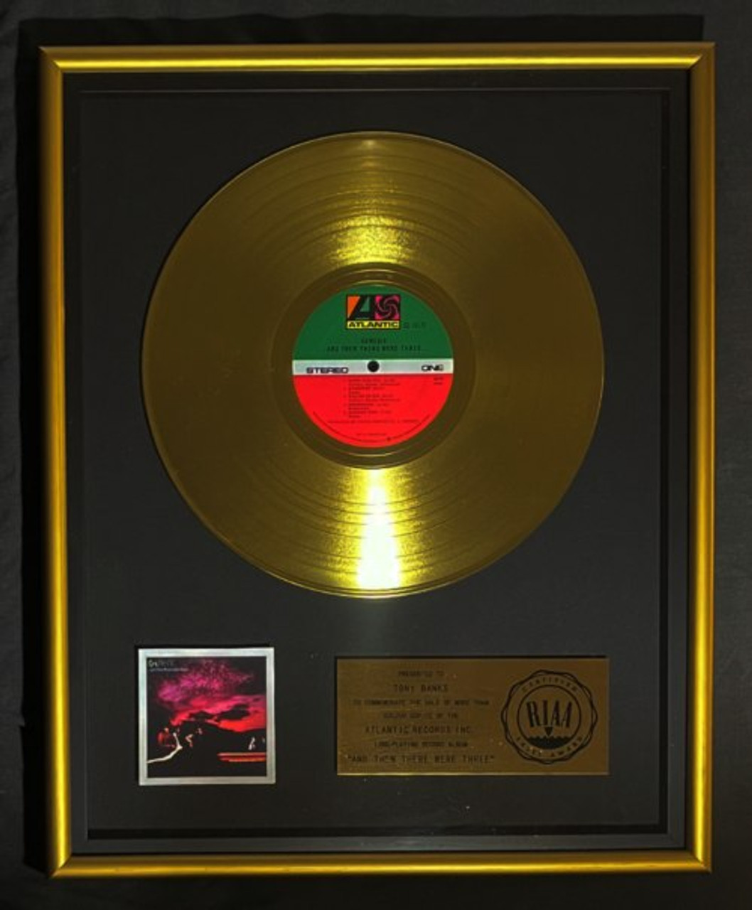 Genesis And Then There Were Three LP Gold RIAA Record Award Atlantic Records