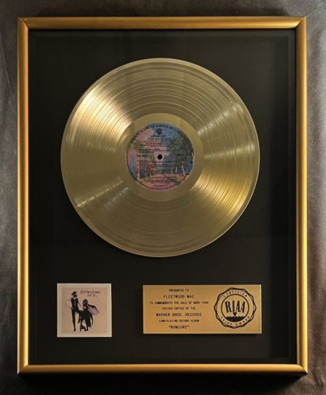 Fleetwood Mac Rumours LP Gold RIAA Record Award WB Records To Fleetwood Mac
