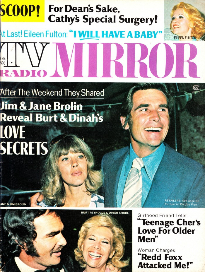 TV Radio Mirror Magazine February 1974 James Jim & Jane Brolin, Eileen Fulton, Redd Foxx, Cher, Dean Martin (#2)
