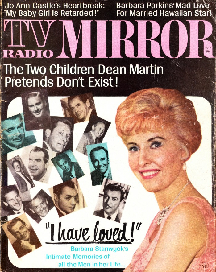 TV Radio Mirror Magazine March 1967 Dean Martin, Barbara Stanwyck, Jo Ann Castle, Barbara Parkins (#2)
