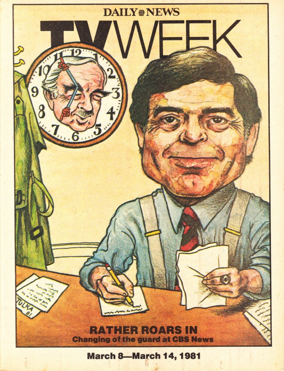 Daily News TV Week Magazine March 8, 1981 Dan Rather On CBS, New York City Guide
