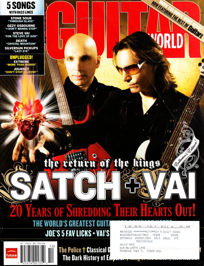 Guitar World Magazine October 2007 Joe Satriani Steve Vai, The Police, AC/DC, Emperor, Jade Puget (#2)
