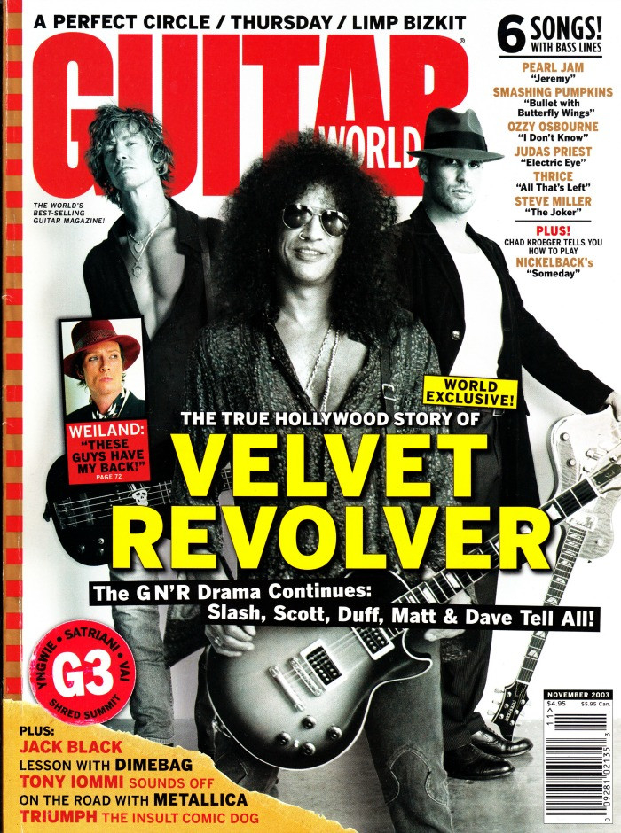 Guitar World Magazine November 2003 Velvet Revolver, Dimebag, Metallica, G3, Metallica, Triumph (#2)
