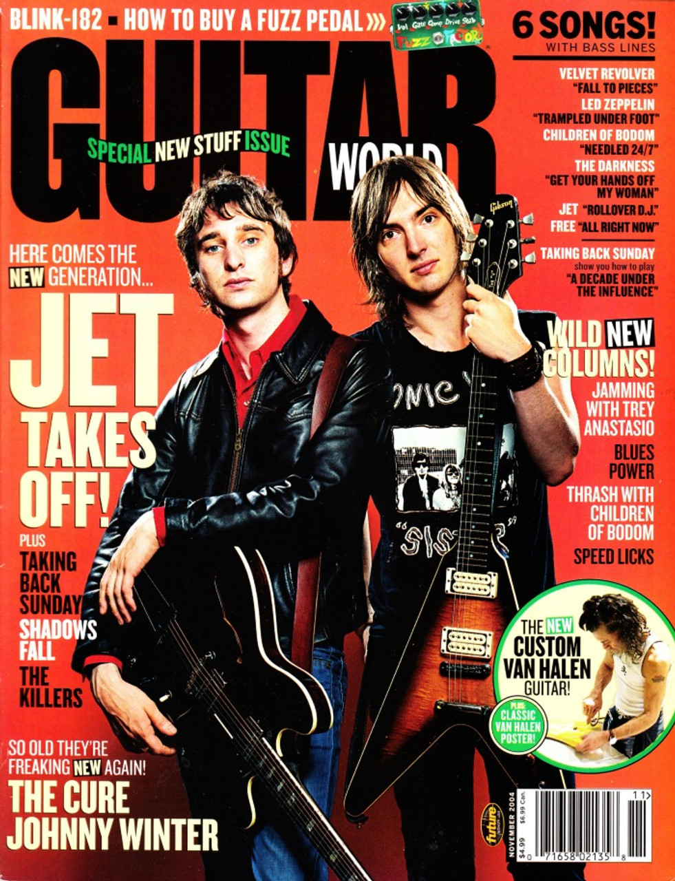 Guitar World Magazine November 2004 Jet, The Cure, Johnny Winter, Blink 182, Killers, Van Halen
