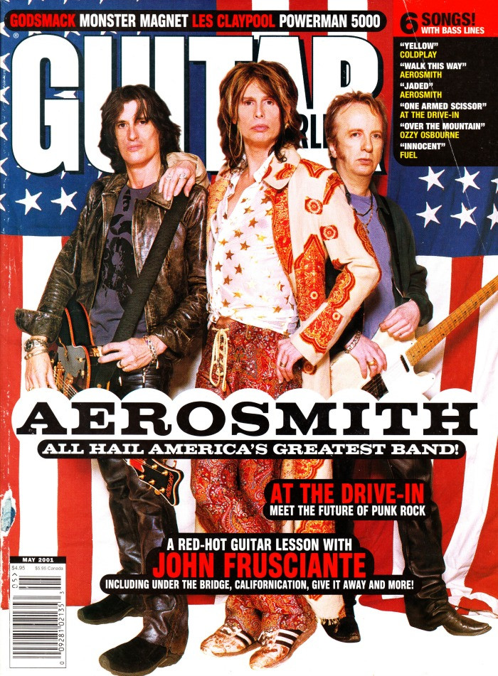 Guitar World Magazine May 2001 Aerosmith, Godsmack, John Frusciante, Les Claypool, Future Of Punk Rock 
