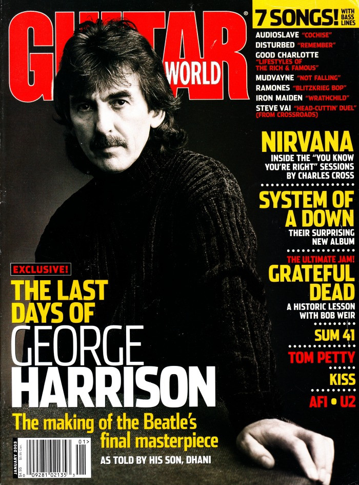 Guitar World Magazine January 2003 George Harrison Dhani,  Nirvana, KISS, U2, Tom Petty, AFI, Sum 41 (#2)
