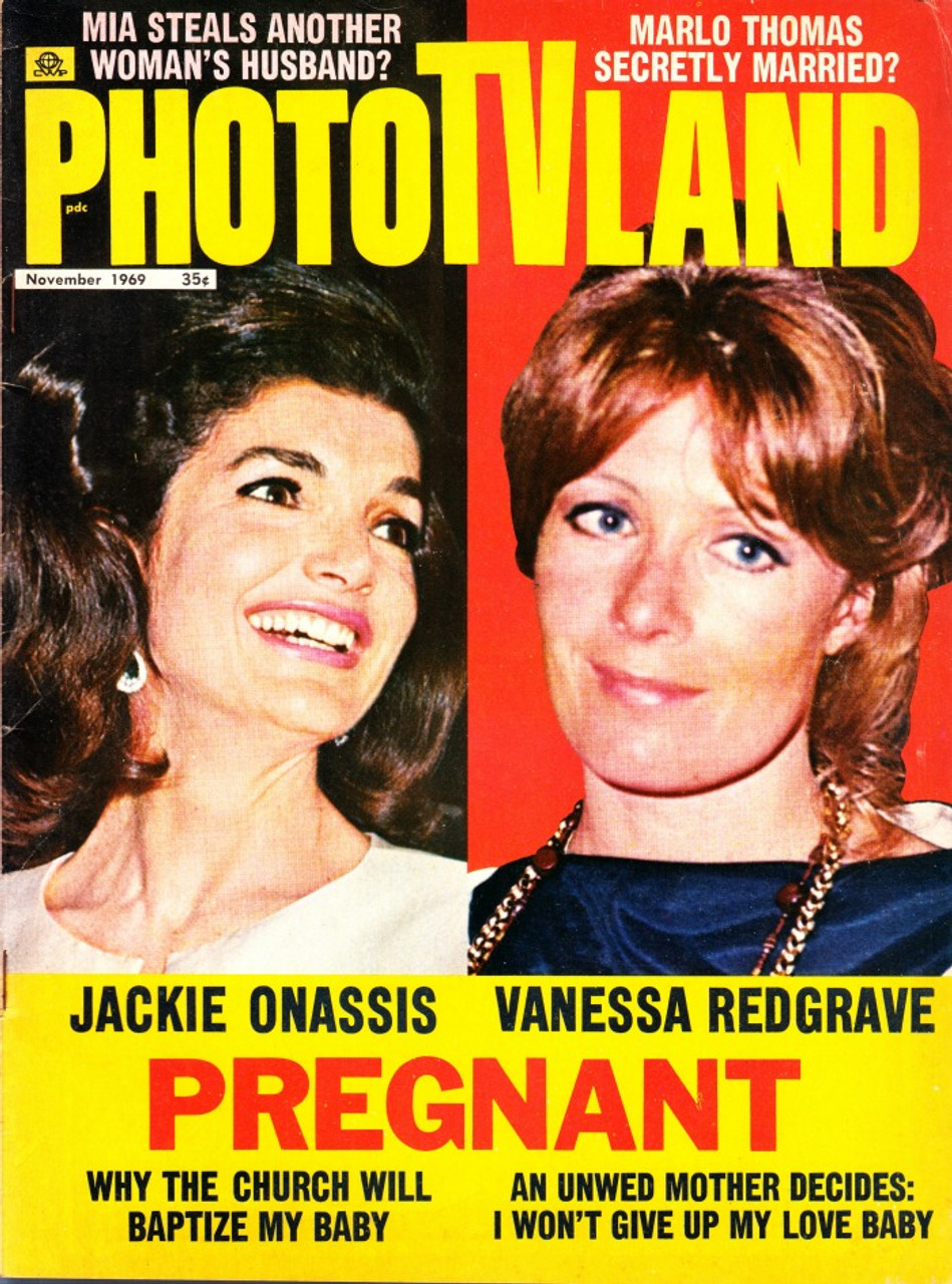 Photo TV Land Magazine November 1969 Jackie Onassis, Vanessa Redgrave, Mia Farrow, Marlo Thomas
