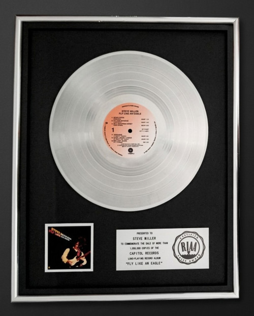 Steve Miller Band Fly Like An Eagle LP Platinum RIAA Record Award Capitol Records

