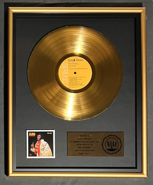 Elvis Presley Pure Gold LP Gold RIAA Record Award RCA Records To Elvis Presley