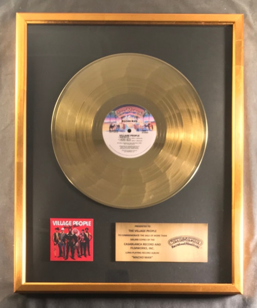 Village People Macho Man LP Gold Non RIAA Record Award Casablanca Records Filmworks
