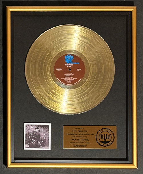 The Who Quadrophenia Soundtrack LP Gold RIAA Record Award MCA Track Records