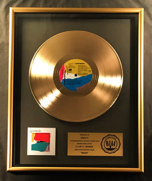 Genesis Abacab LP Gold RIAA Record Award Atlantic Records To Genesis