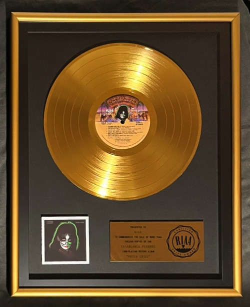 KISS Peter Criss Solo LP Gold RIAA Record Award Casablanca Records To KISS
