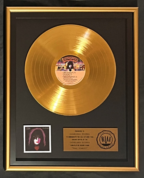 KISS Paul Stanley Solo LP Gold RIAA Record Award Casablanca Records To Casablanca
