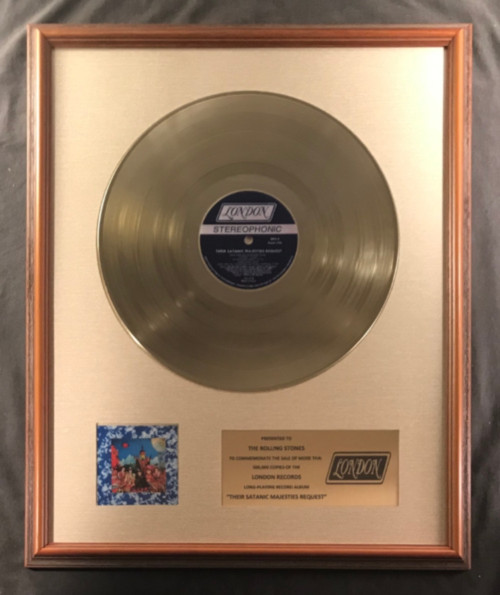 The Rolling Stones Their Satanic Majesties Request LP Gold Non RIAA Record Award
