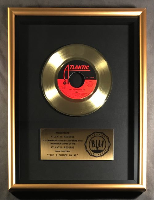 ABBA Take A Chance On Me 45 Gold RIAA Record Award Atlantic Records 
