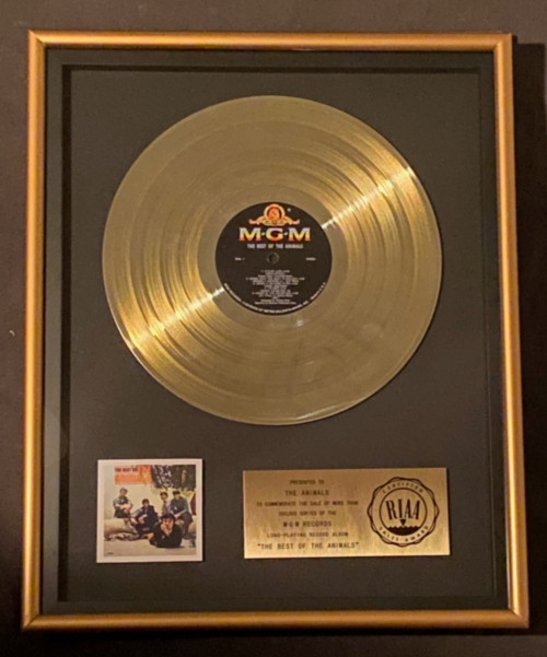 The Animals The Best Of The Animals LP Gold RIAA Record Award MGM Records