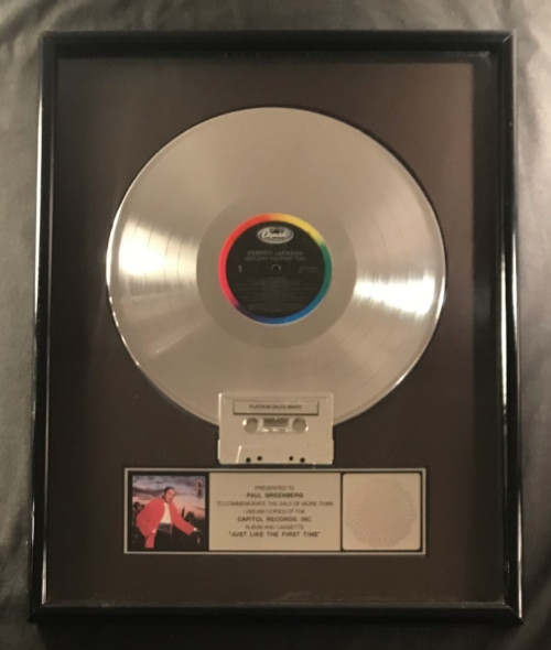 Freddie Jackson Just Like The First Time LP, Cassette Platinum RIAA Record Award