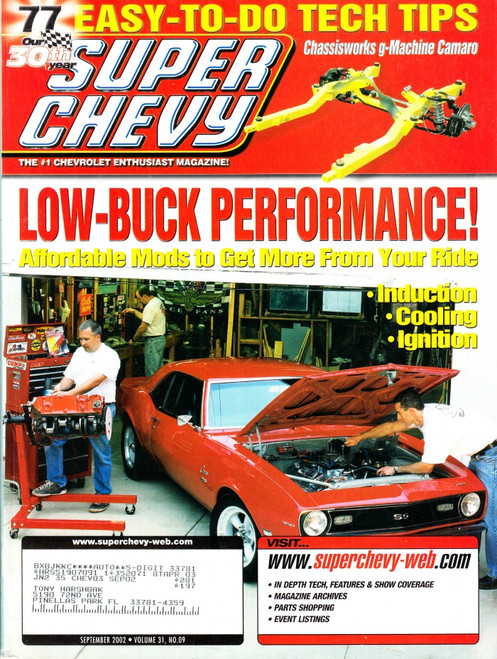Super Chevy Magazine September 2002 Affordable Mods, Chassisworks Camaro
